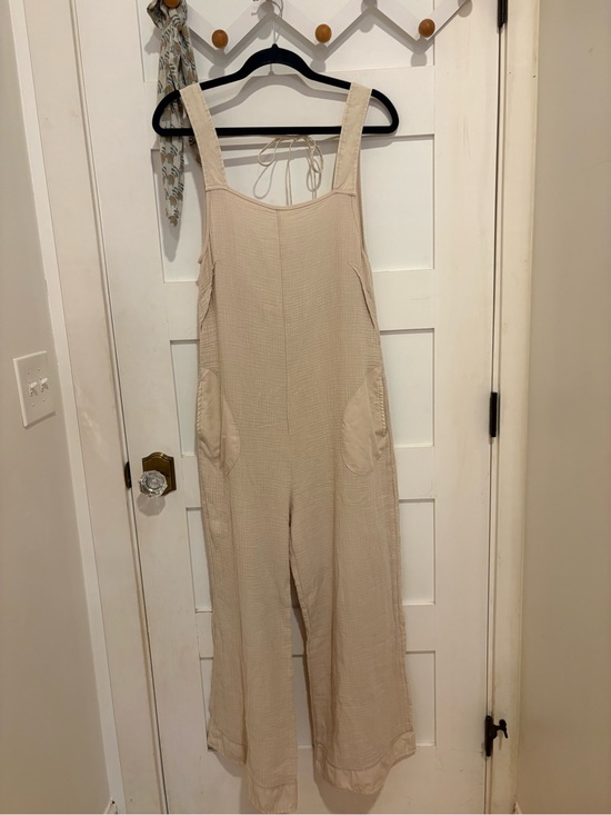 Zenana Outfitters Pants - NWOT Zenana Outfitters Cream Wide-Leg Cotton Blend Jumpsuit